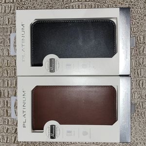 2 Pack PLATUNUM Folio Protective Case for iPhone 12 & 12 Pro - Black/Brown